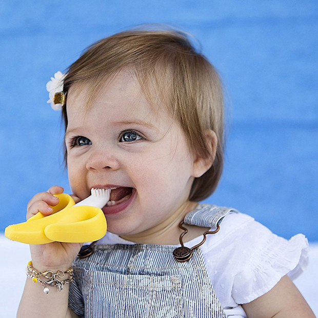 Baby Banana Teether & Infant Training Toothbrush.