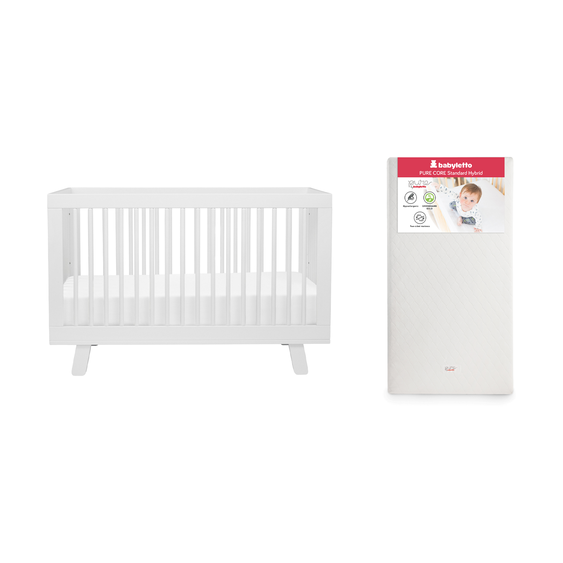 babyletto Hudson Crib & Pure Core Mattress Bundle.