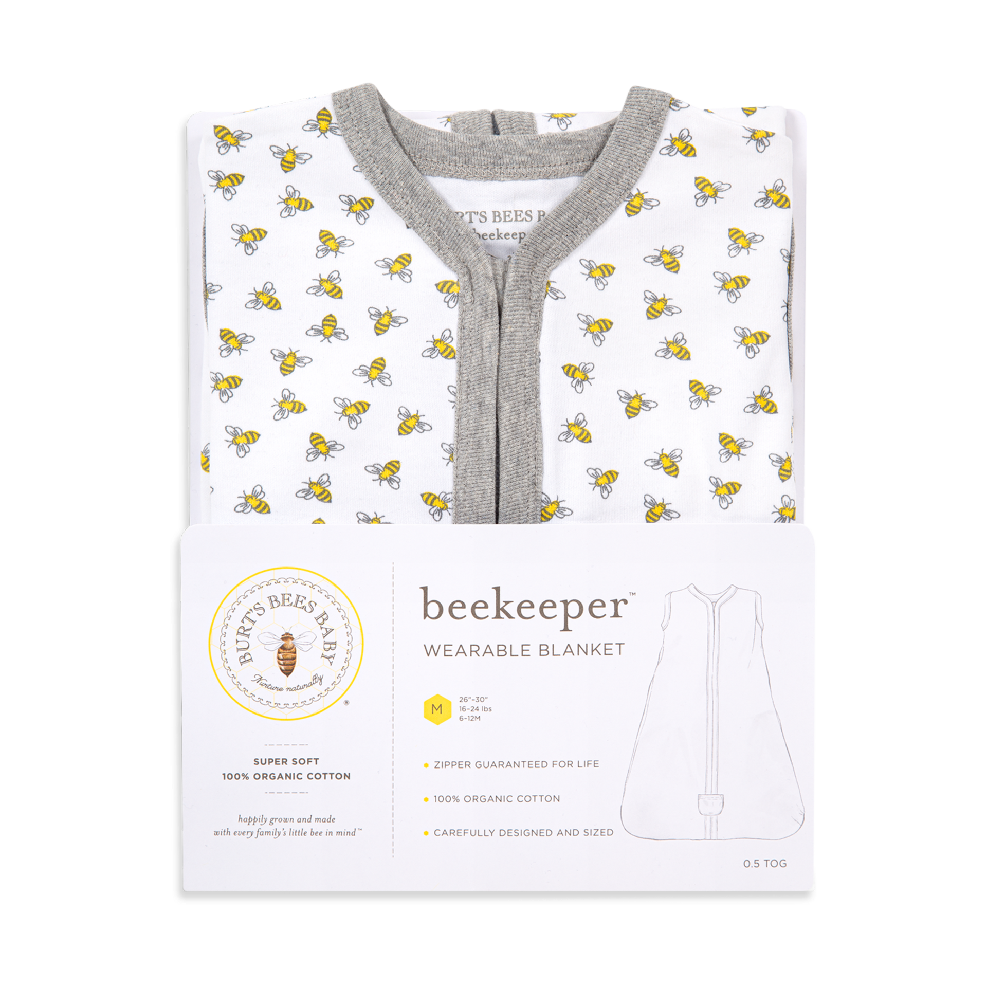 Burt's Bees Baby Beekeeper Organic Wearable Blanket Honey Bee, 612