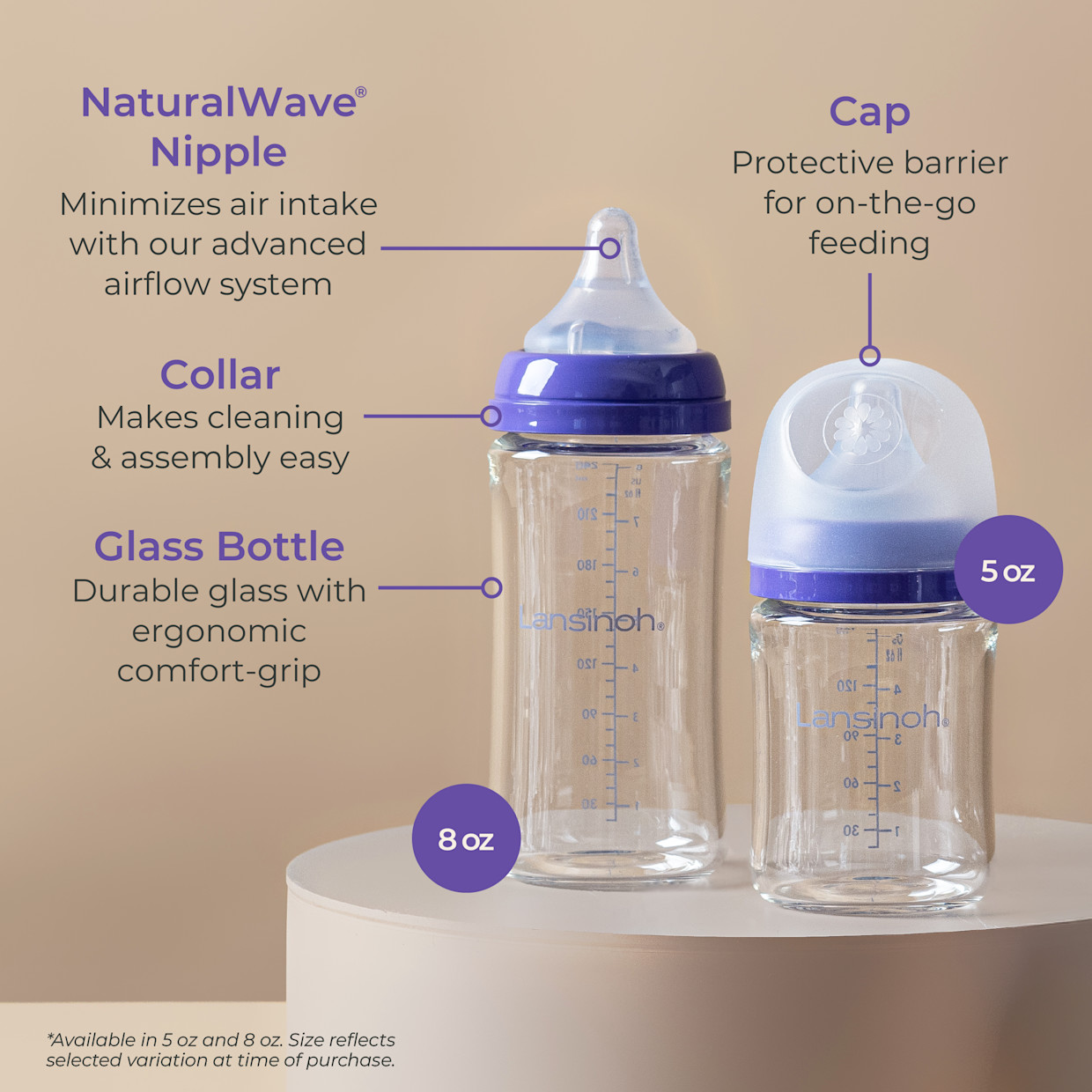Lansinoh Glass Baby Bottles - 5 Oz.