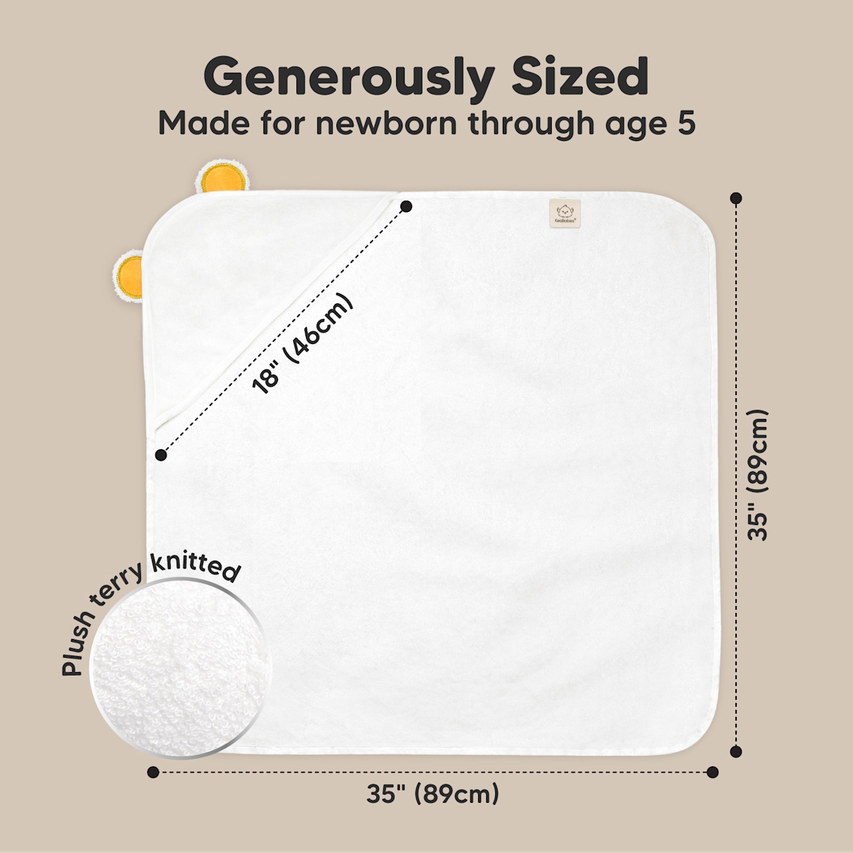 KeaBabies Cuddle Bamboo Viscose Hooded Towel - Bear.