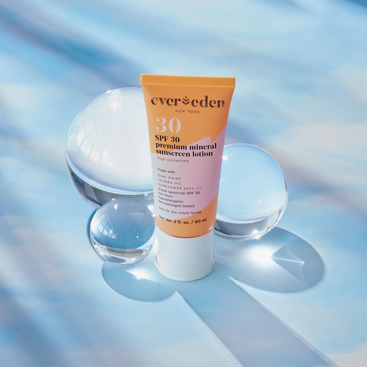 Evereden Premium Mineral Sunscreen SPF30 - Natural Cucumber, 60ml.