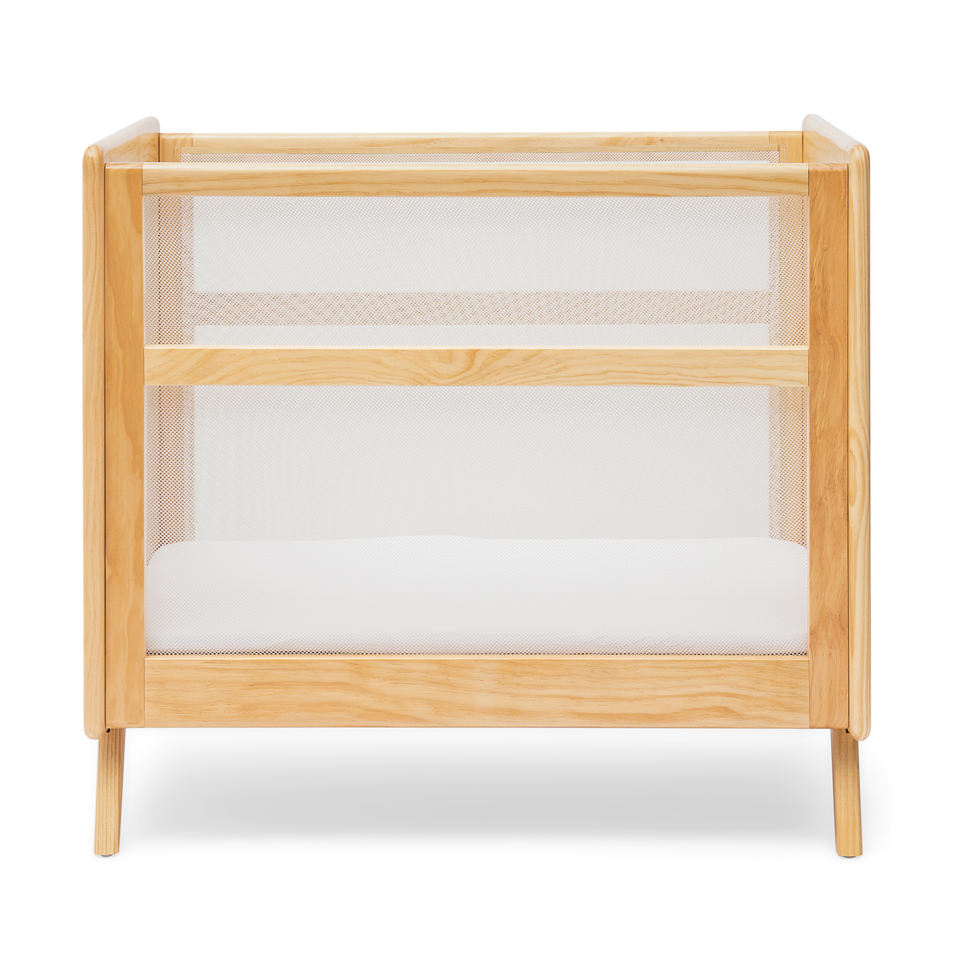 Halo 2-in-1 Breathable Mesh Convertible Mini Crib with Mattress - Natural.