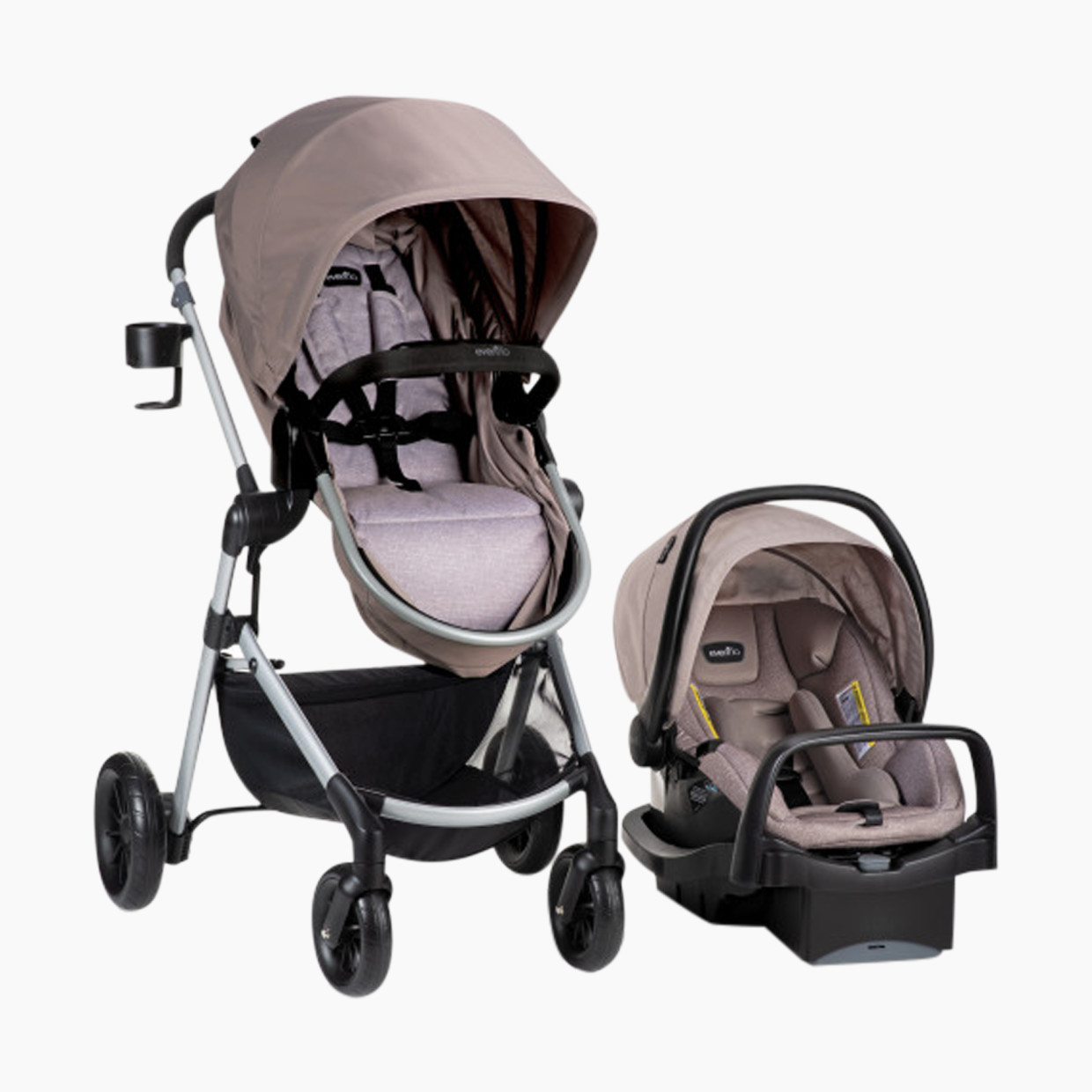Evenflo Pivot Travel System with Safemax Infant Car Seat - Sandstone.