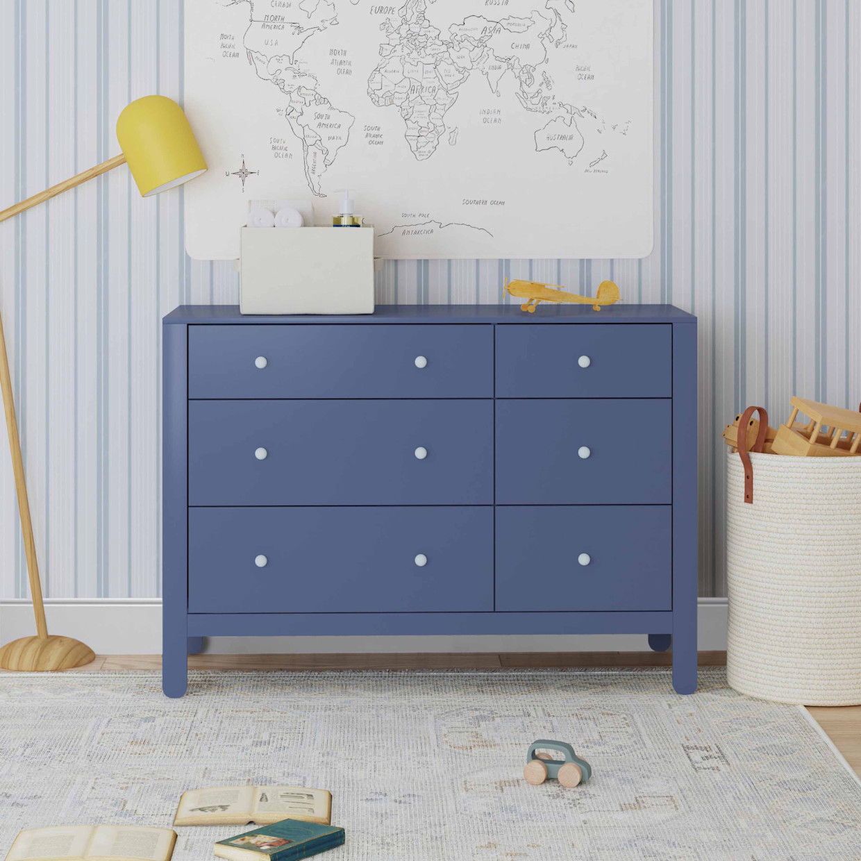 Carter's by daVinci Marisol 6-Drawer Dresser - Cove Blue/Powder Blue.