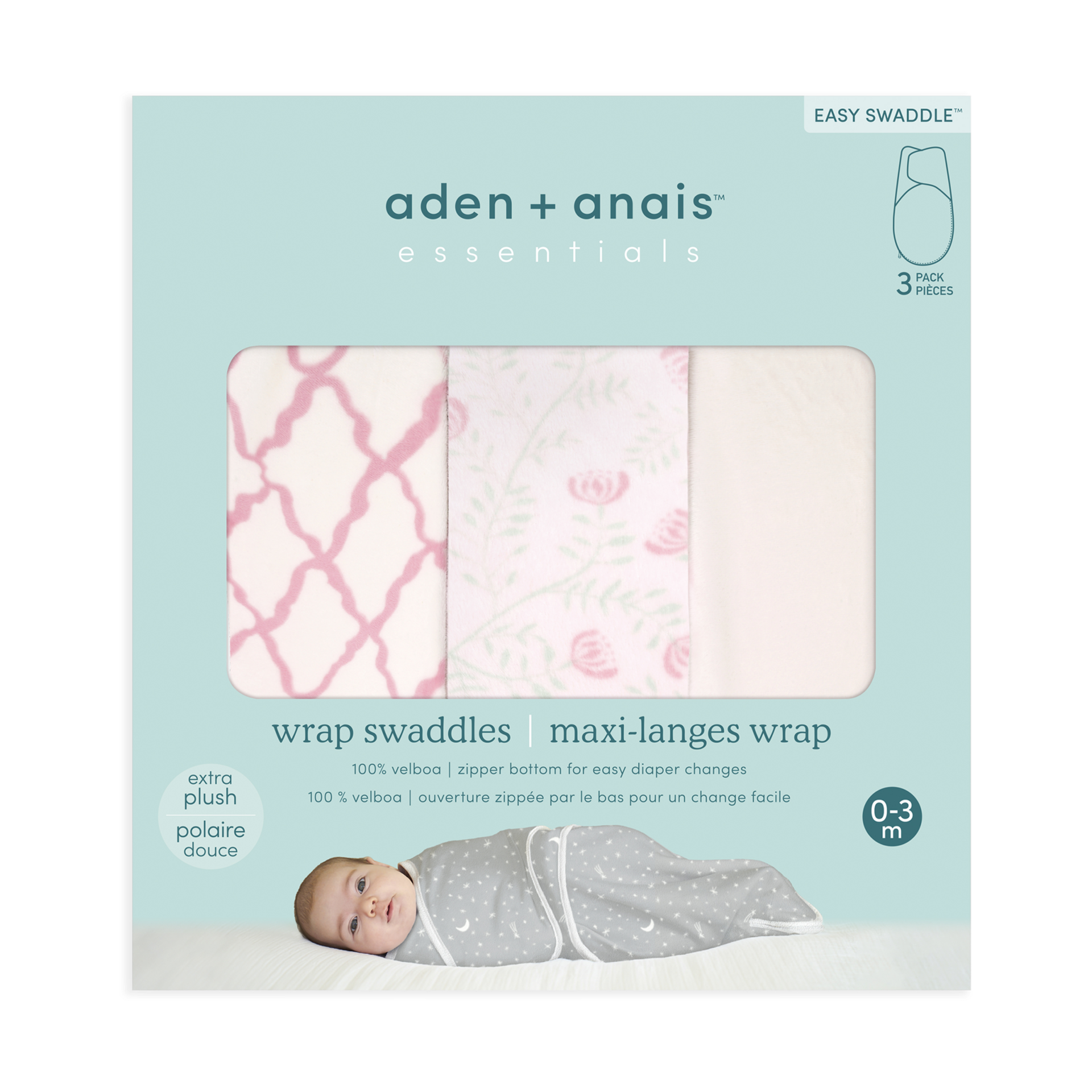 Aden + Anais Essentials Wrap Swaddles Minky (3 Pack) Arts And Crafts