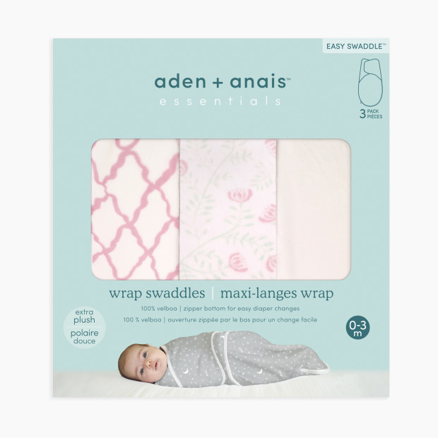 Aden + Anais Essentials Wrap Swaddles Minky (3 Pack) - Arts And Crafts, 0-3 Months.
