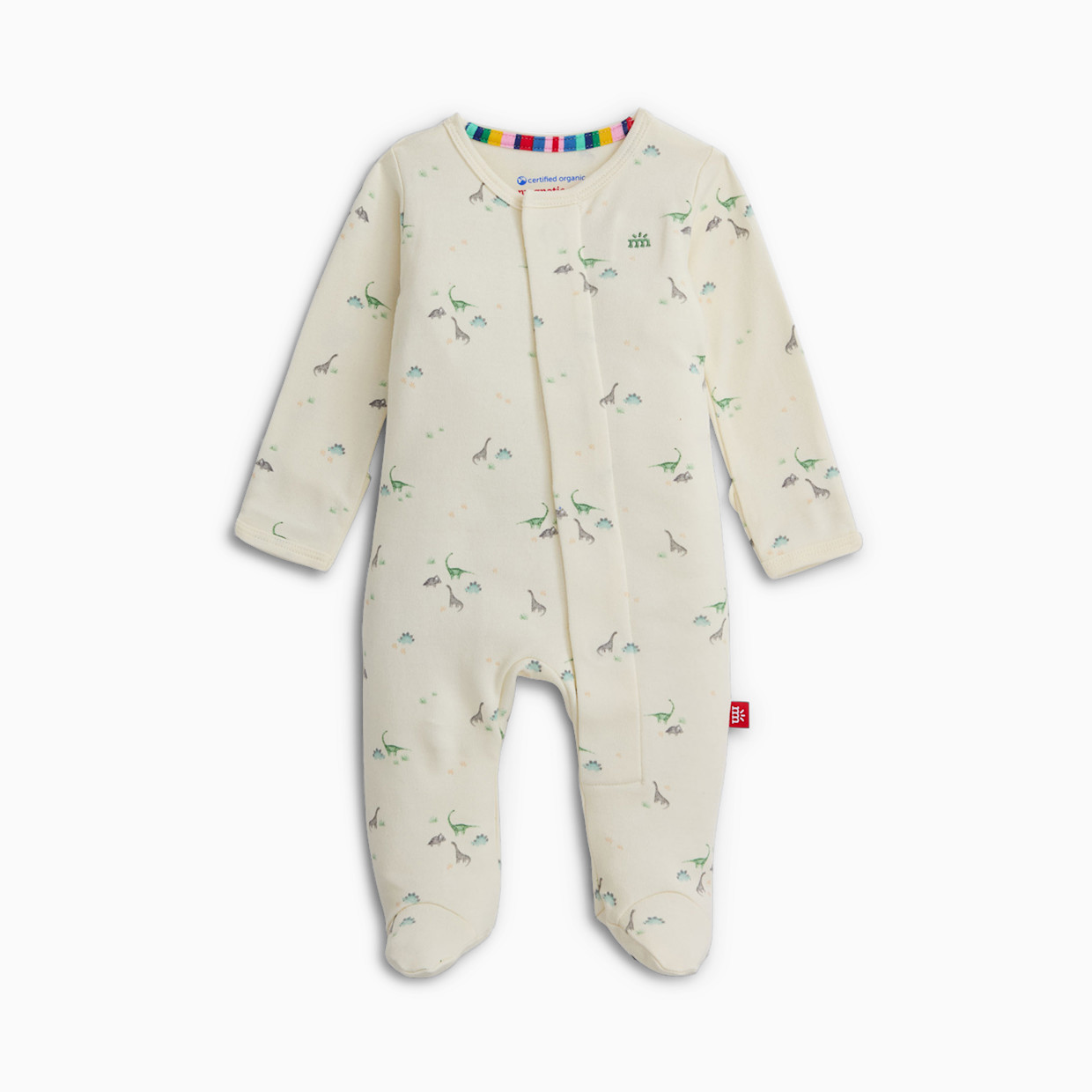 Magnetic Me Organic Cotton Magnetic Footie - Tiny Diny, 3 -6 M.