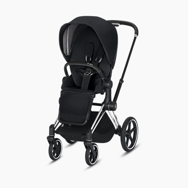 Cybex ePriam Stroller - Chrome/Black Frame + Premium Black Seat.