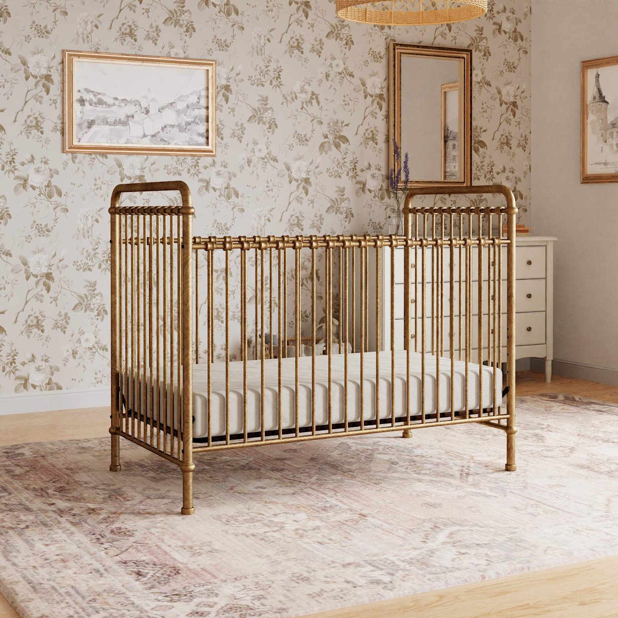 Namesake Abigail 3-in-1 Convertible Crib - Vintage Gold.