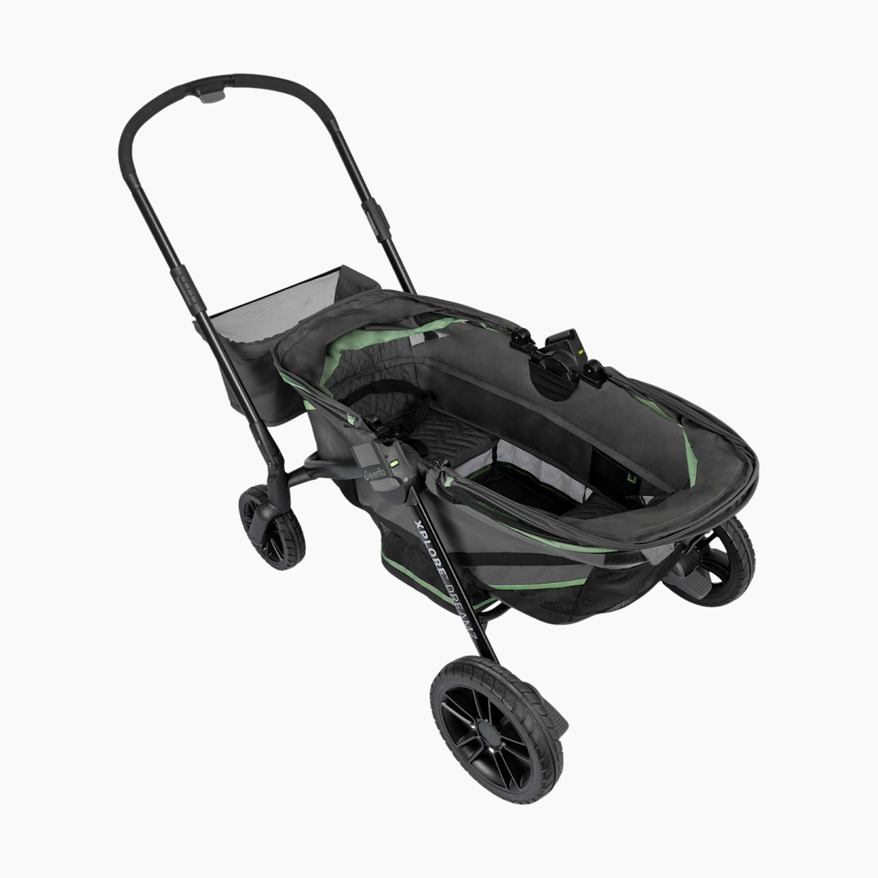 Evenflo Pivot Xplore Dreamz All-Terrain Stroller Wagon with Bassinet Insert - Voyager Gray.