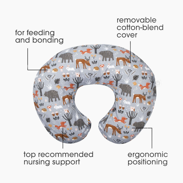 Boppy Original Support Nursing Pillow - Gray Forest Animals.