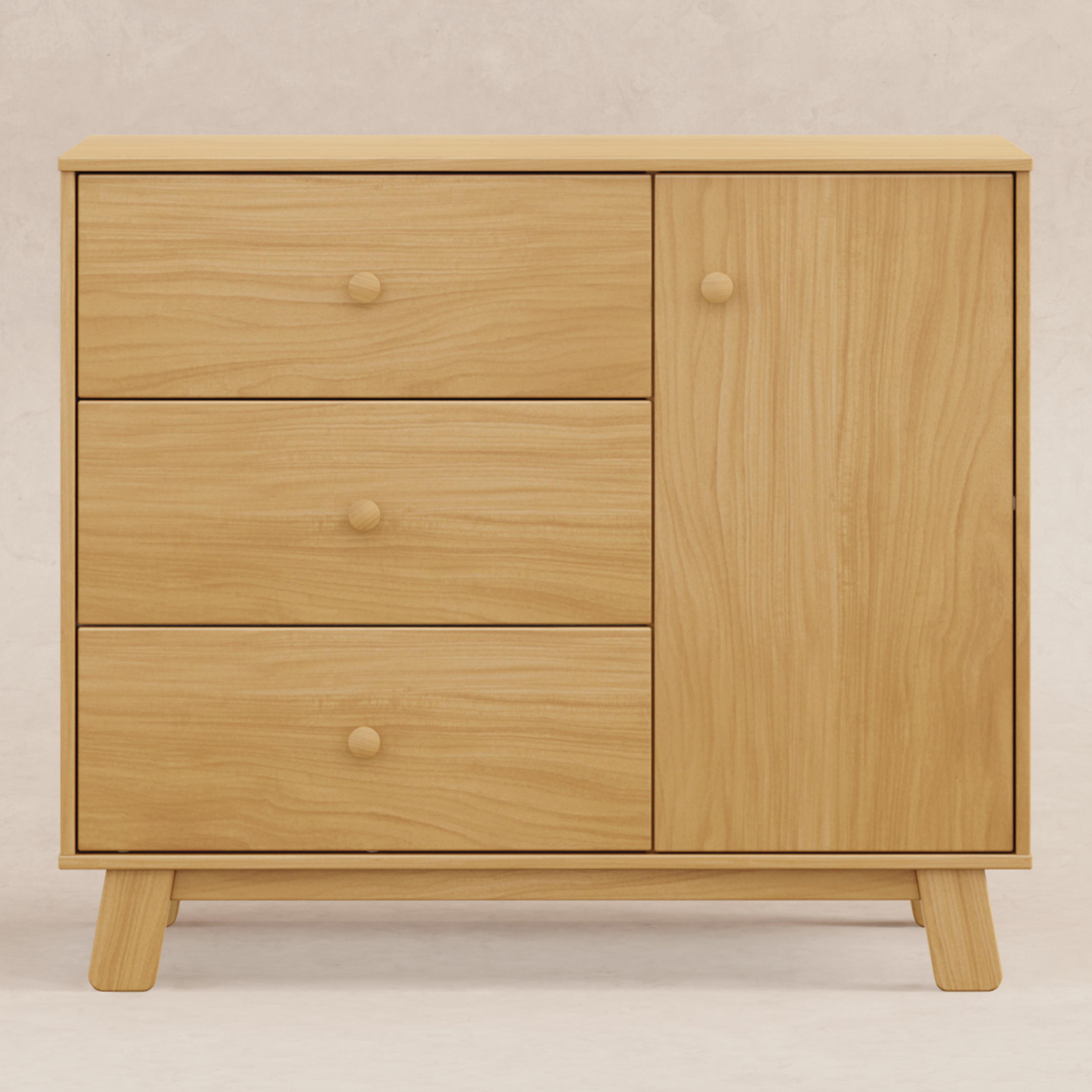 babyletto Hudson Modern 3-Drawer Dresser - Honey.