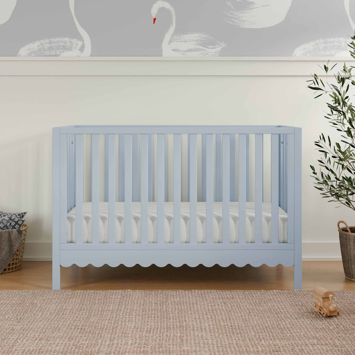 daVinci Sammy Scallop 4-in-1 Convertible Crib - Powder Blue.