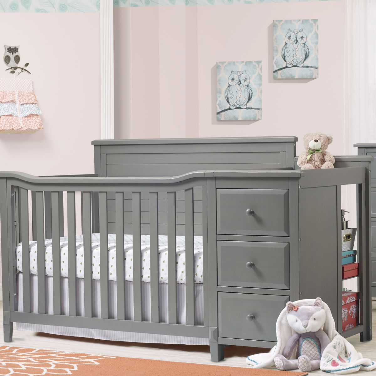 Sorelle Berkley Crib & Changer Panel Crib - Weathered Gray.