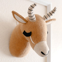 Crane Baby Safari Nursery Décor, Plush Animal Wall Décor for Boys and Girls, Antelope, 7" x 9" x 5.5"
