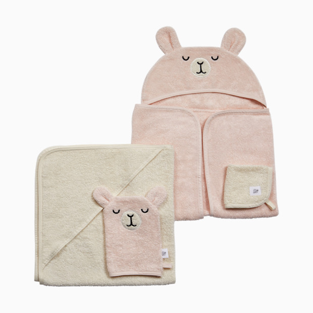 Tiny Kind Cozy Critter Organic Cotton Bath Time 4-Piece Set.