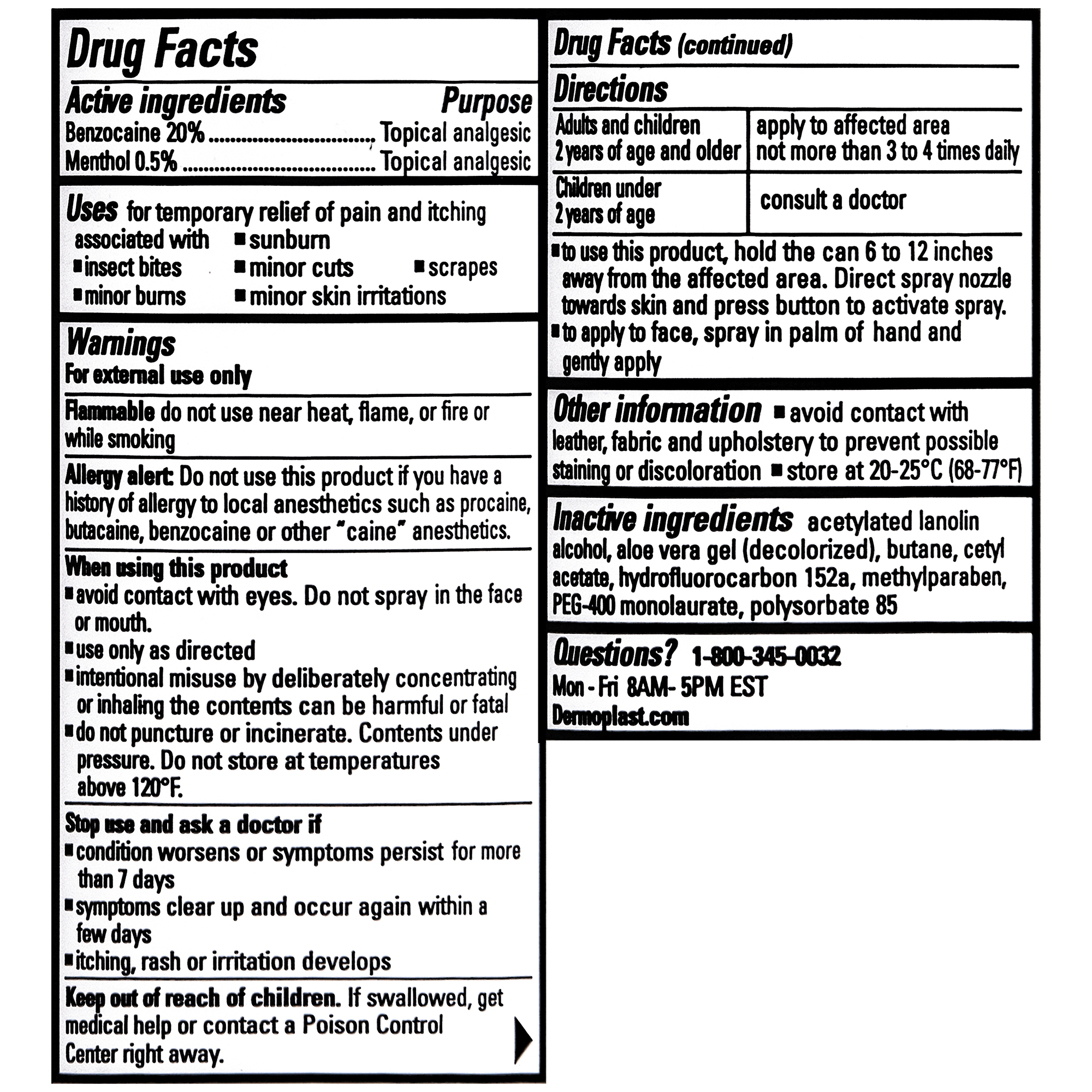 Dermoplast Pain, Burn, and Itch Spray - 2.75 Oz.