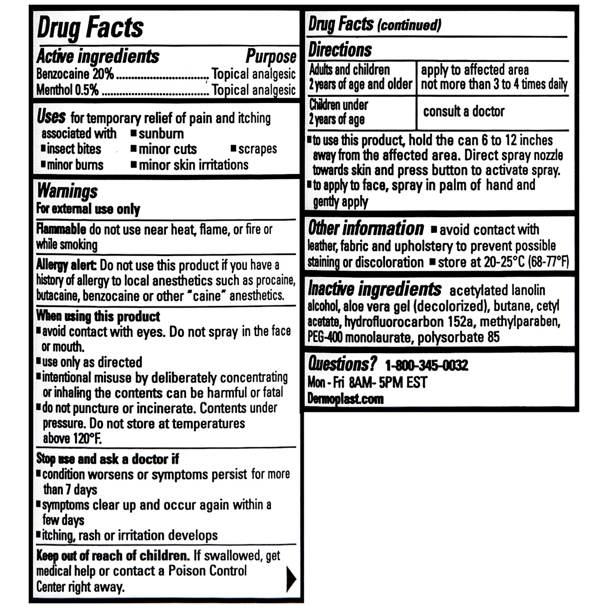 Dermoplast Pain, Burn, and Itch Spray - 2.75 Oz.