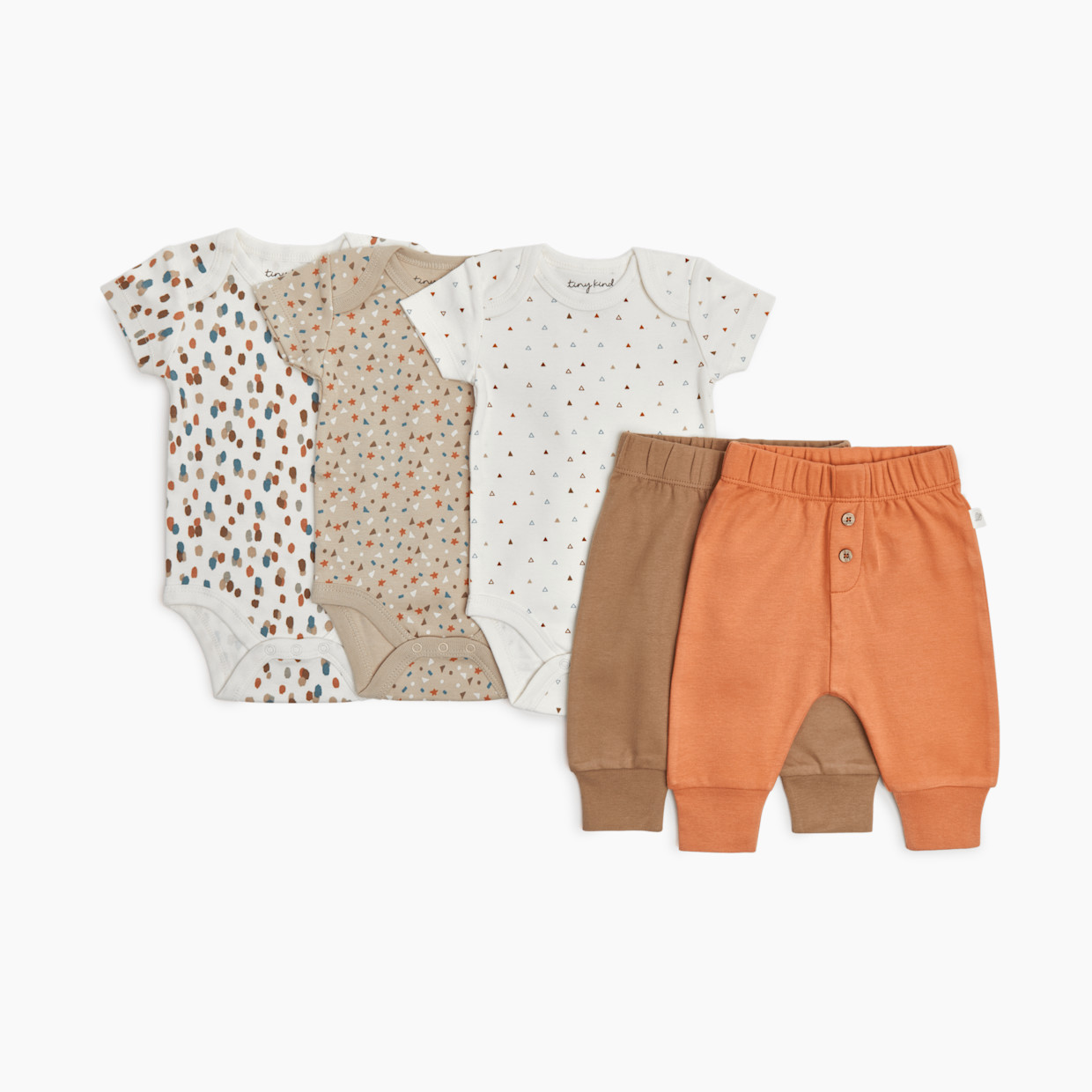 Tiny Kind Assorted Bodysuits (3-Pack) - Assorted Neutrals, Newborn.