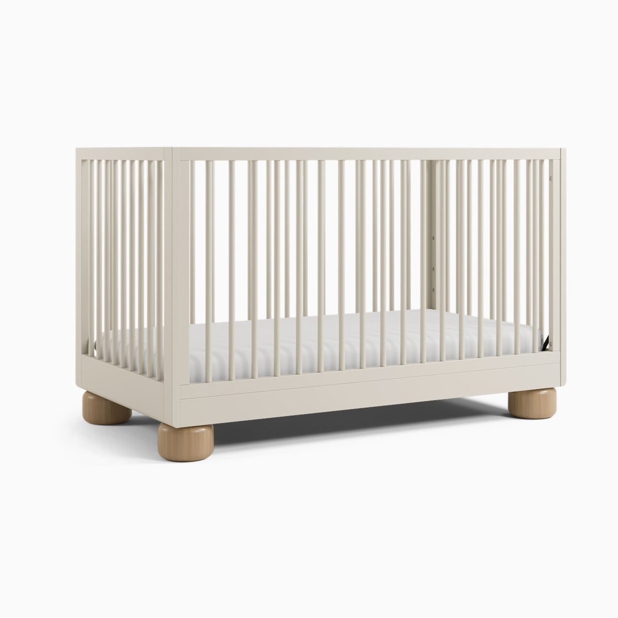 Storkcraft Sorrento Deluxe 3-in-1 Convertible Crib with Toddler Guardrail - Frosted Oat And Driftwood.