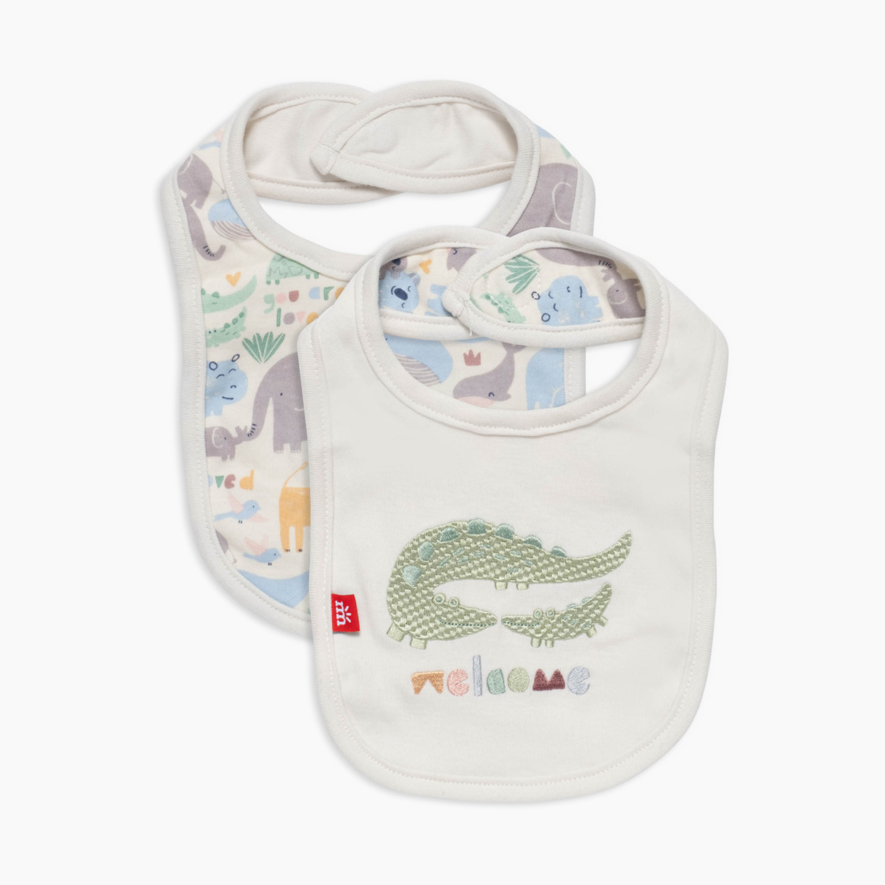 Magnetic Me Organic Reversible Embroidered Bib - Little Lovin, One Size.