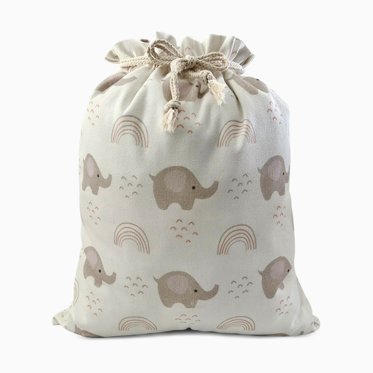 Gather & Knot Fabric Gift Bag - Pink Elephant, L.