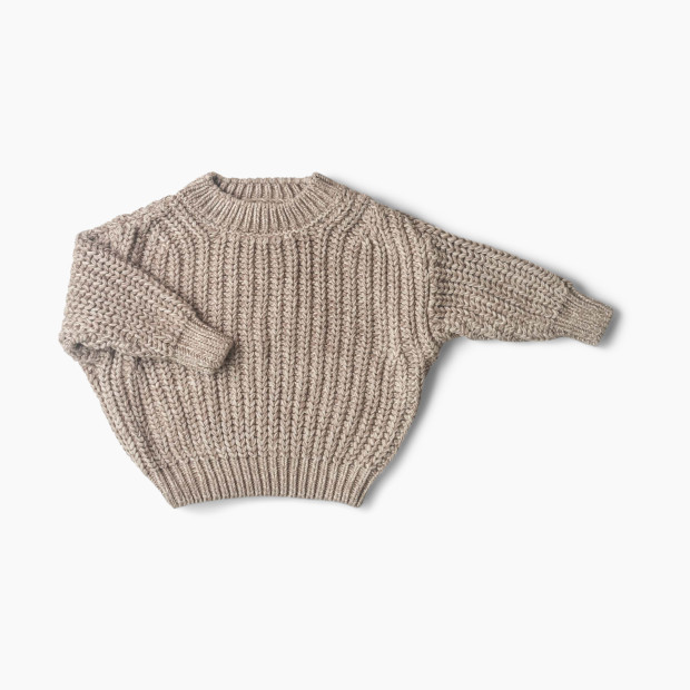 Goumi Kids Mountain Collection Organic Cotton Knit Box Sweater - Pecan, 6-12m.