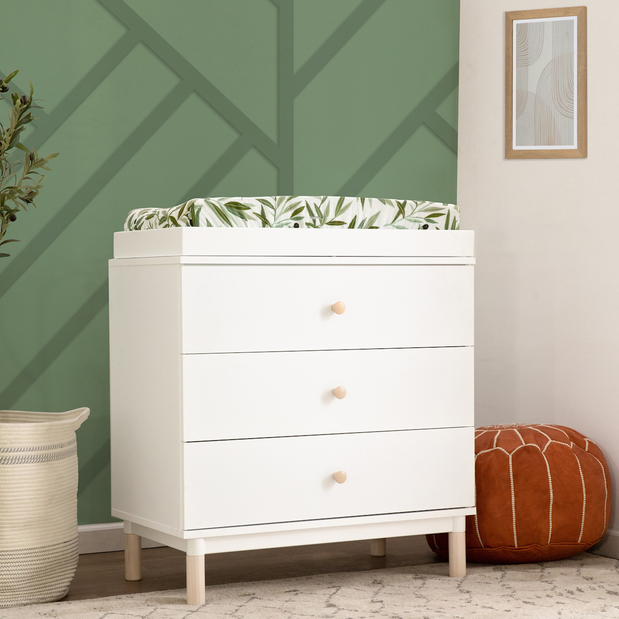 babyletto Gelato 3-Drawer Changer Dresser - White/Washed Natural.
