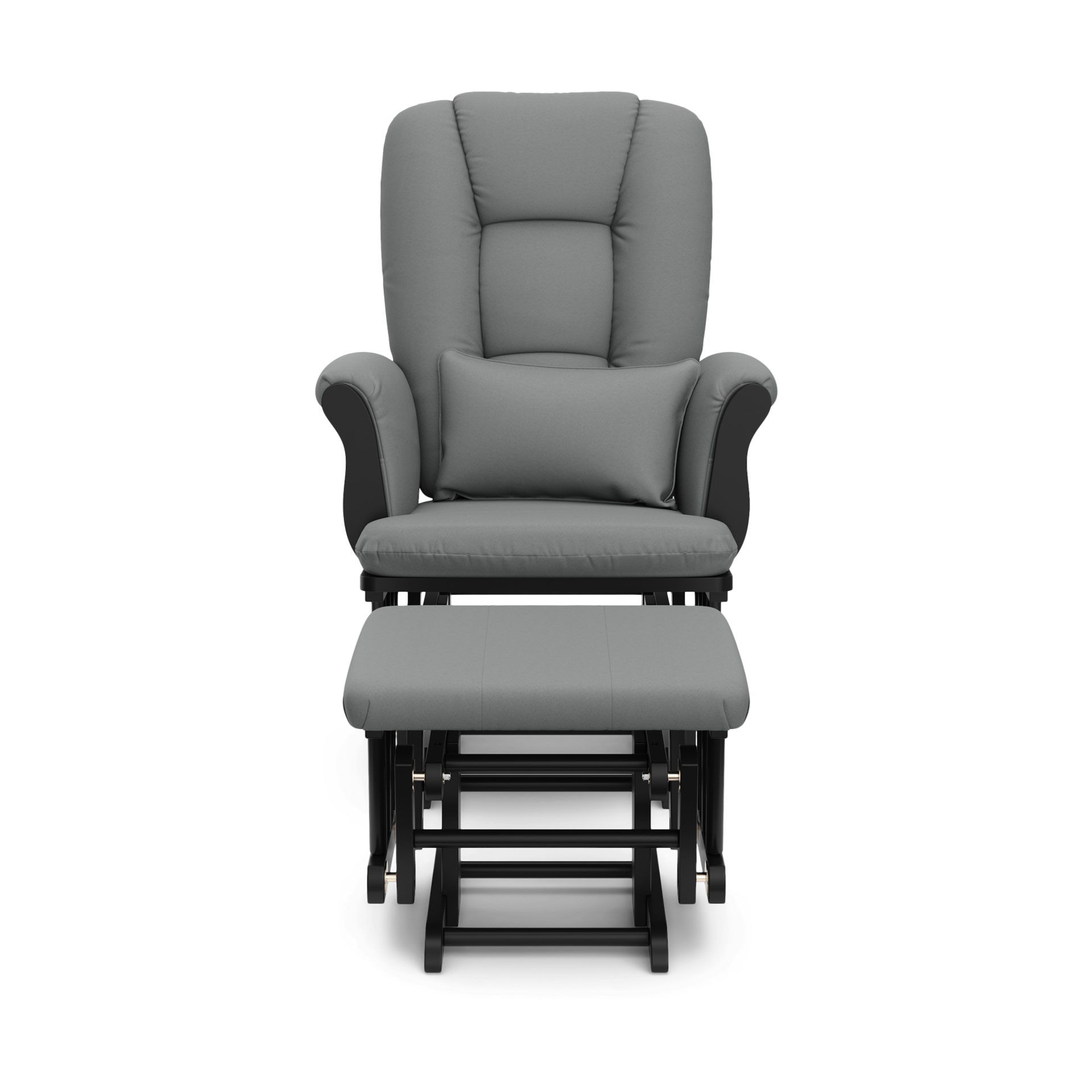 Storkcraft Tuscany Glider and Ottoman - Black/Gray.