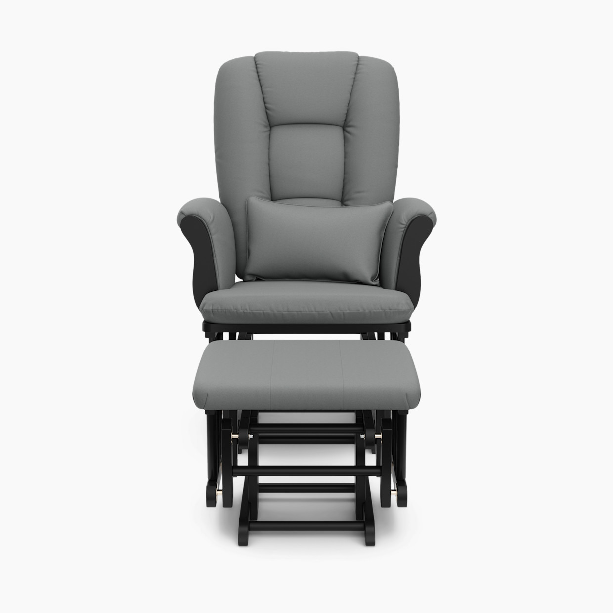 Storkcraft Tuscany Glider and Ottoman - Black/Gray.