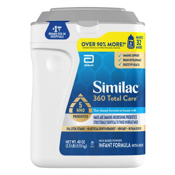 Similac 360 Total Care with 5 HMO's, Non-GMO Infant Formula Powder, 40 oz.