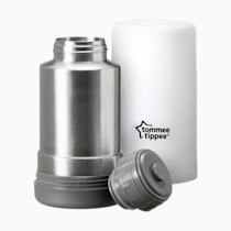 Tommee Tippee Portable Travel Baby Bottle and Food Warmer, Thermal Insulation, Stainless-Steel Flask with Leak-Proof Lid