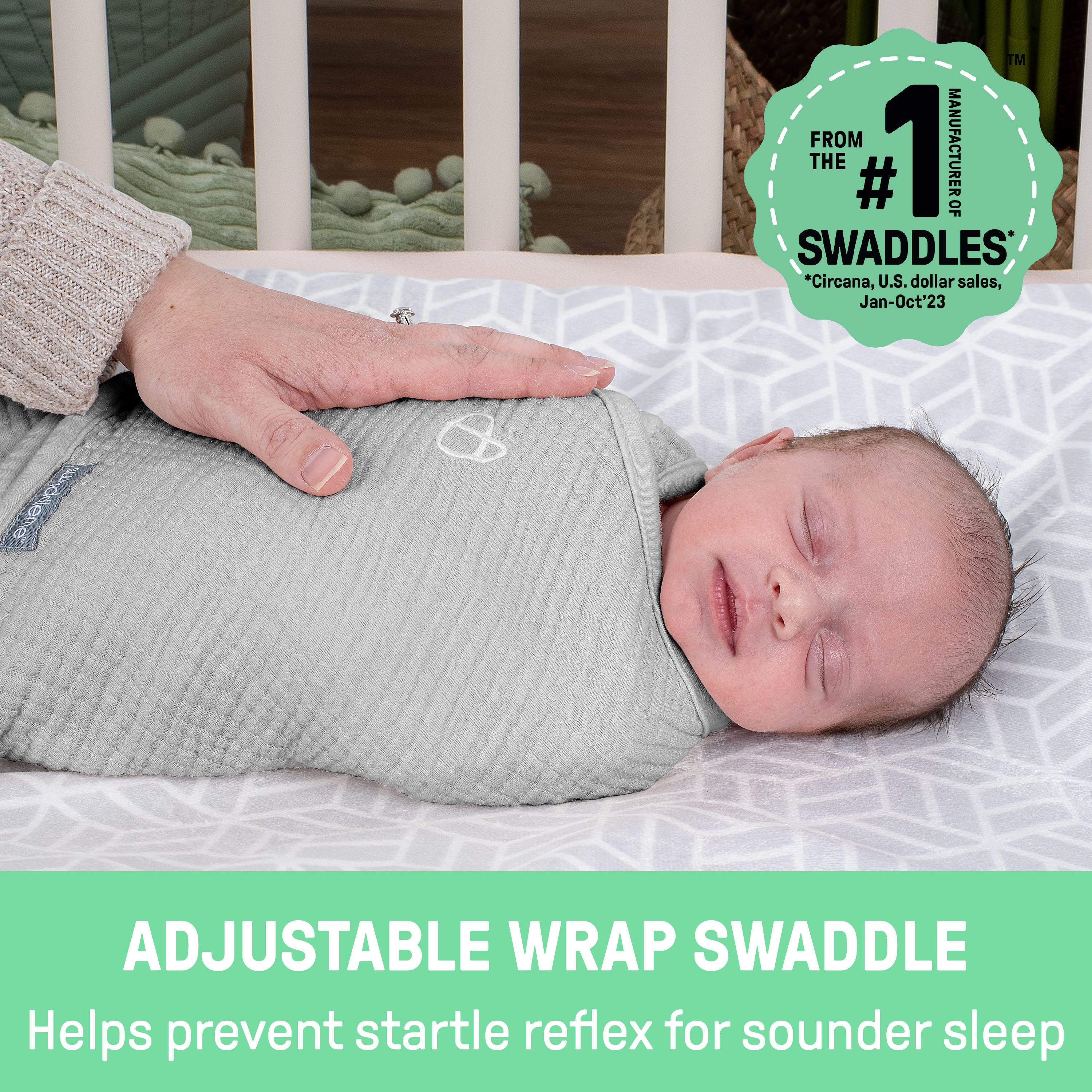 Ingenuity SwaddleMe Muslin Original Swaddle - Cream.