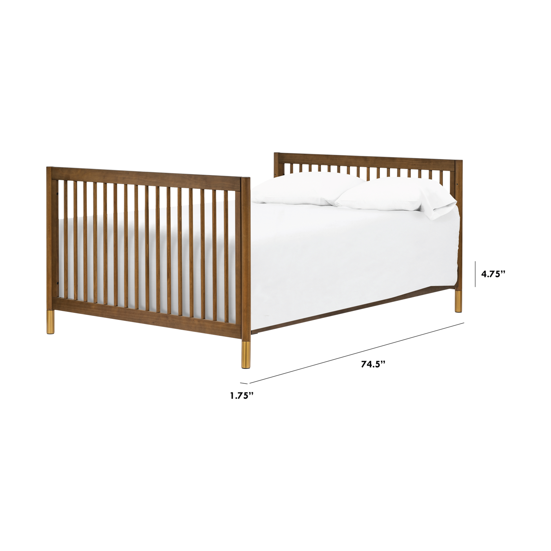 babyletto Twin/Full-Size Bed Conversion Kit - Natural Walnut.