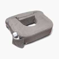 My Brest Friend Twin Nursing Pillow - Enhanced Comfort with Slipcover - Ultimate Ergonomic Support for Breastfeeding- Adjustable Strap and Silent Release Buckle with Handy Side Pocket, Evening Grey