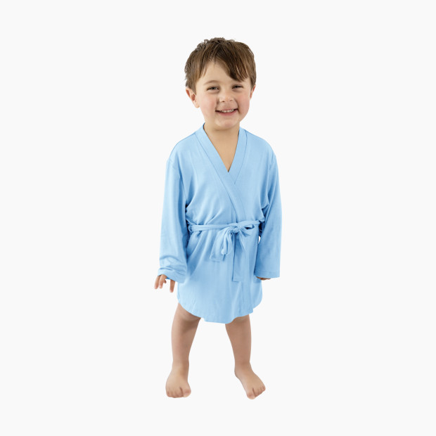 Snuggle Shield LUXE Bamboo Toddler Robe - Sky Blue, 12-36 M.
