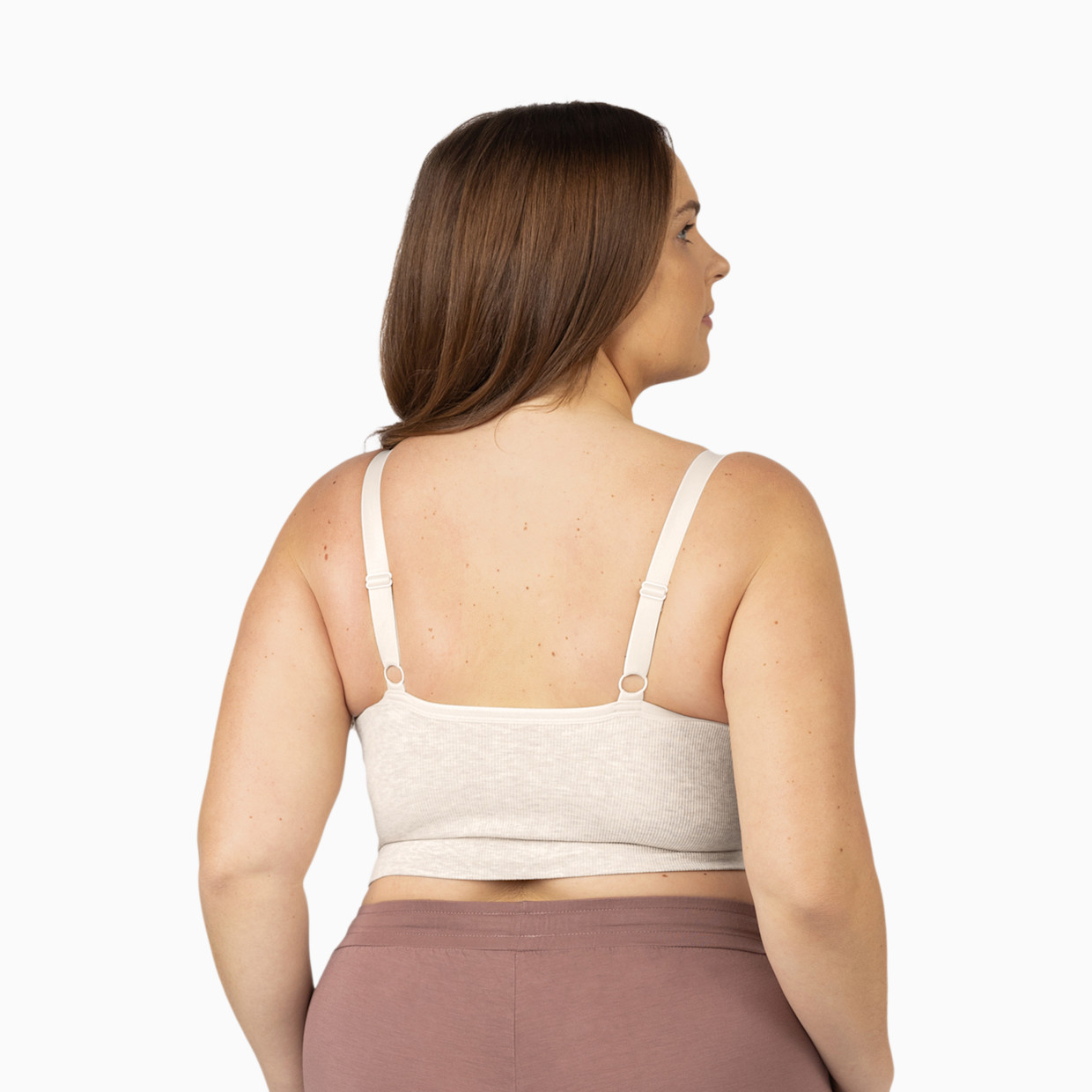 Kindred Bravely Sublime Bamboo Viscose Hands-Free Pumping Lounge & Sleep Bra - Oatmeal Heather, Medium Busty.