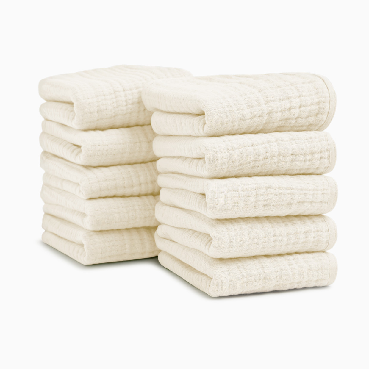Small Story Muslin Washcloths (10 Pack) - White.