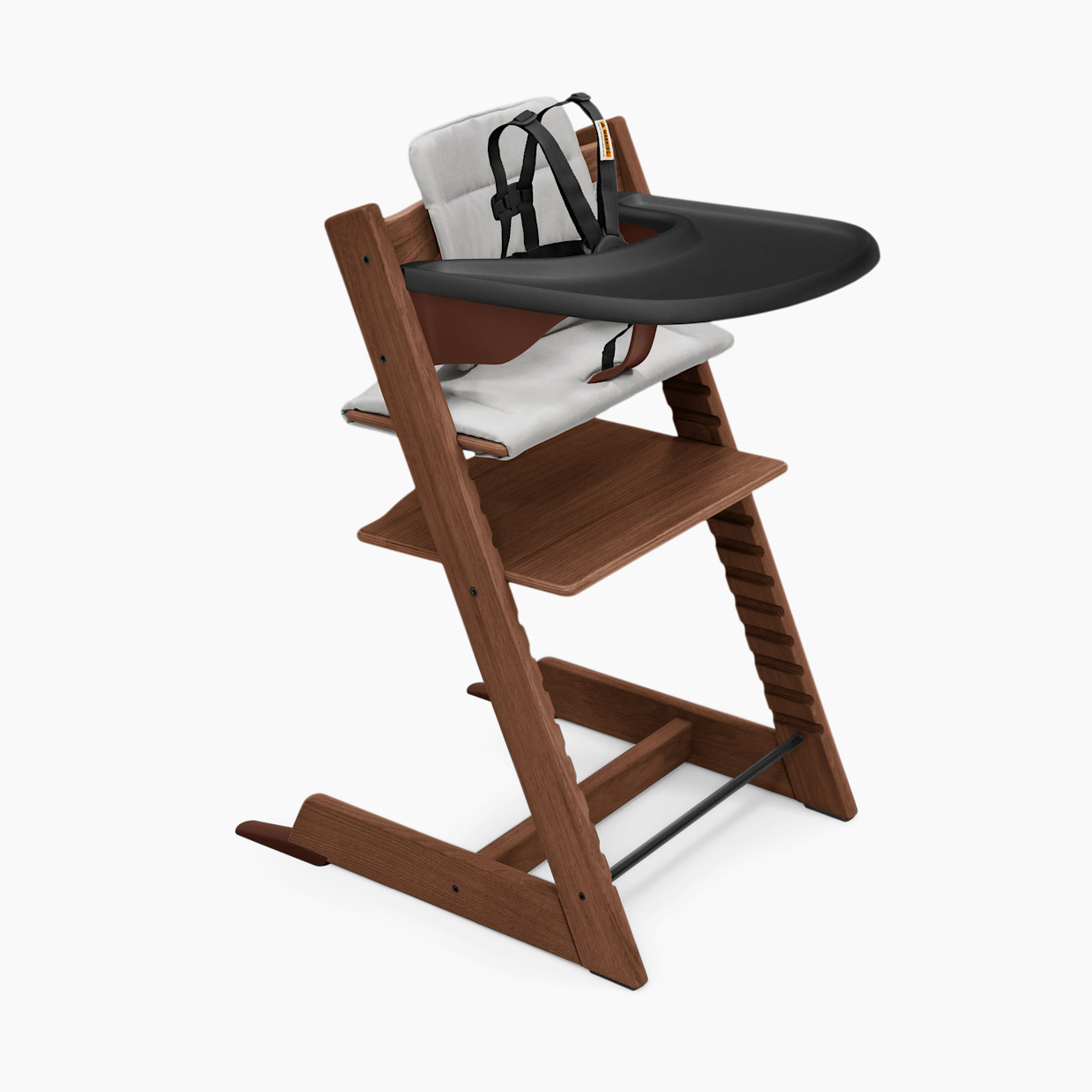 Stokke Tripp Trapp High Chair Complete² - Oak Warm Brown/Anthracite Cushion/Black Tray.