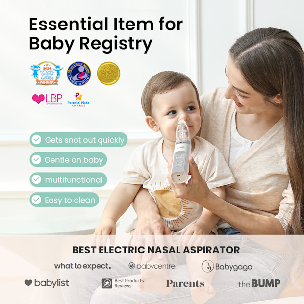GROWNSY Electric Nasal Aspirator with 3 Silicone Tips.