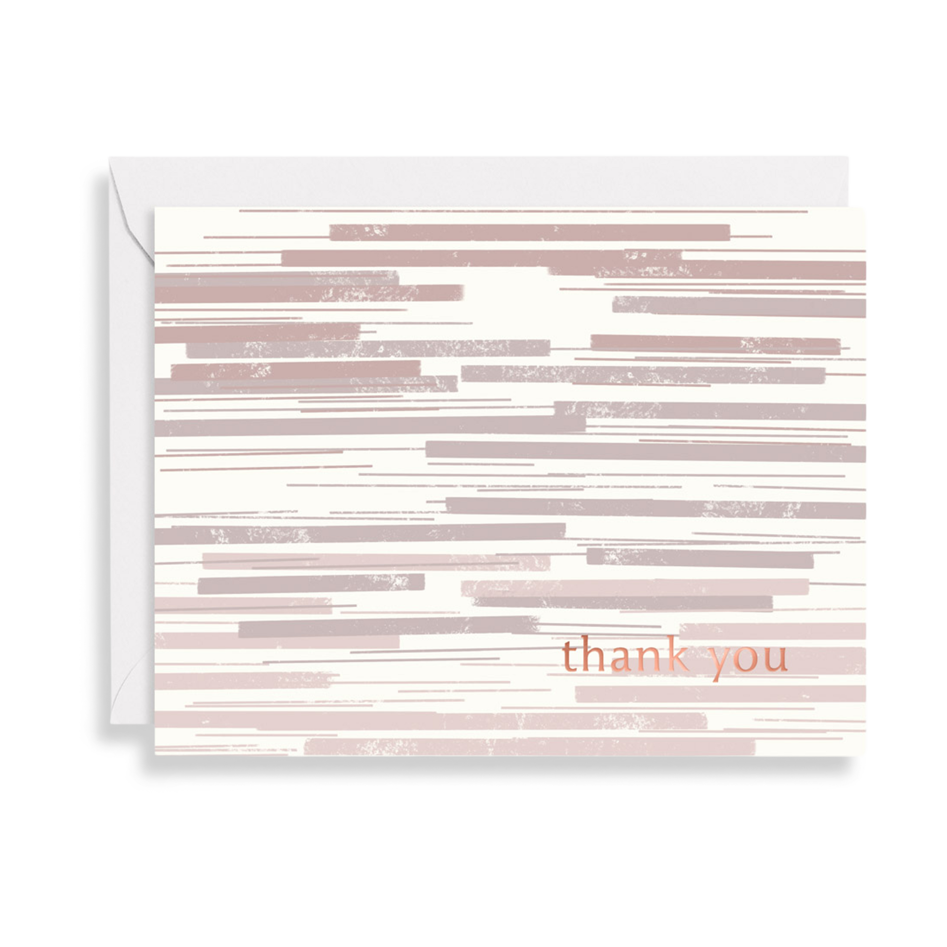 Paper Source Neutral Stripe Floral Thank You Card Set (10).