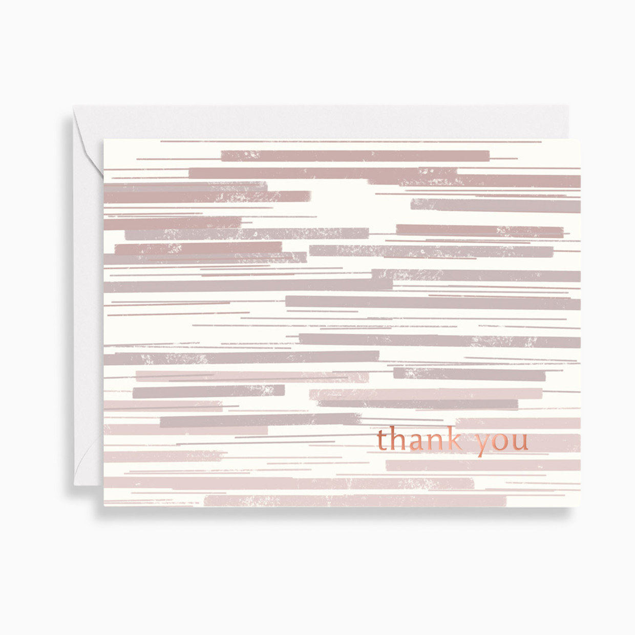 Paper Source Neutral Stripe Floral Thank You Card Set (10).