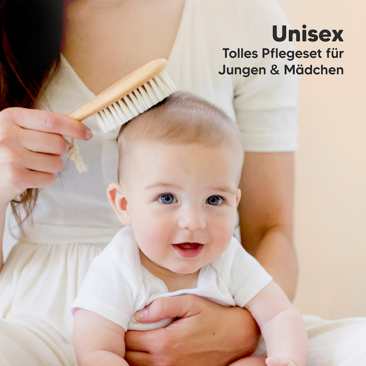 KeaBabies Baby Hairbrush Set - Walnut.