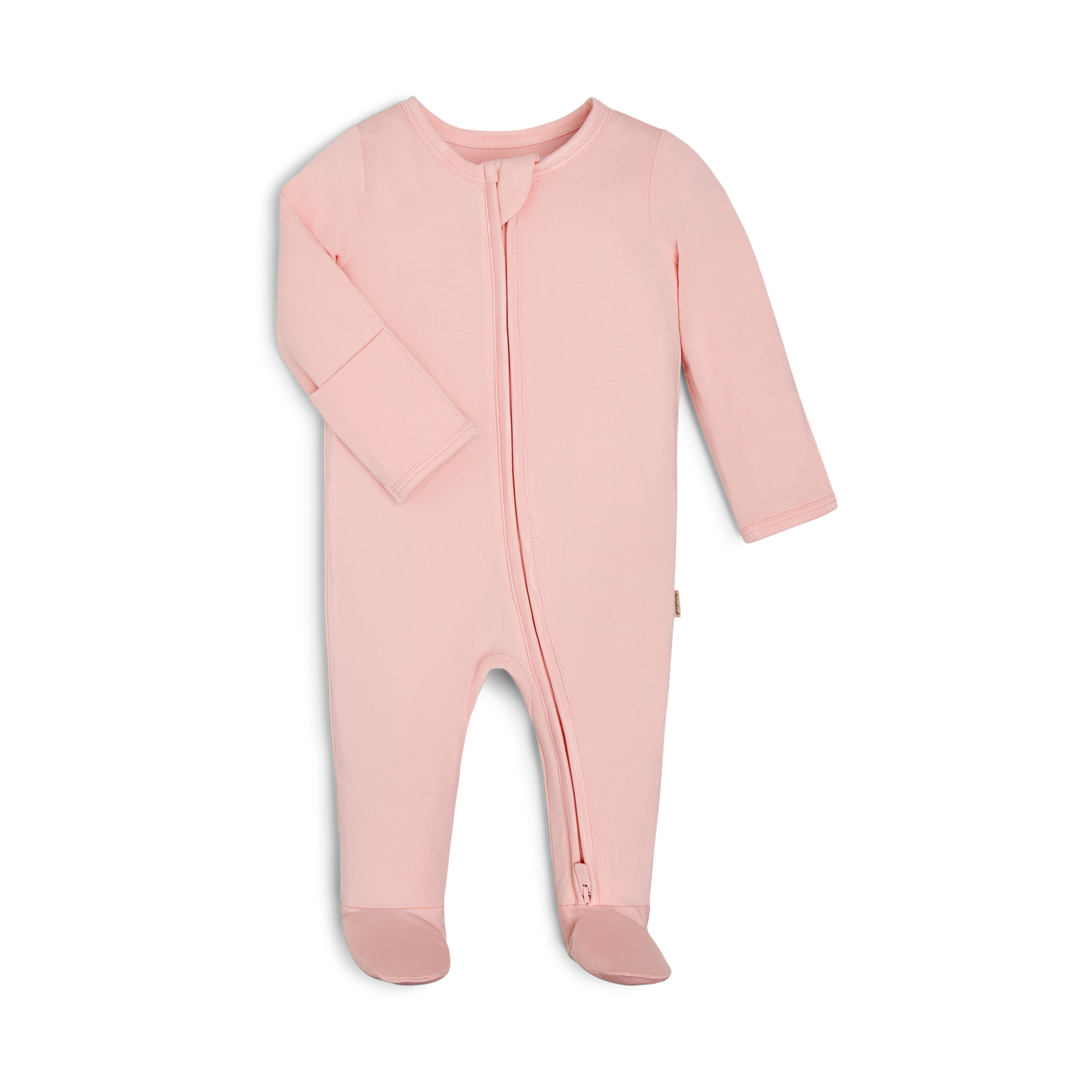 Tiny Kind Bamboo Viscose Solid Zipper Footie.
