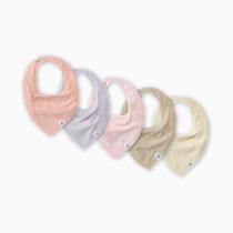 Burt's Bees Baby 5-Pack Bandana Bib Set with Snap Closure