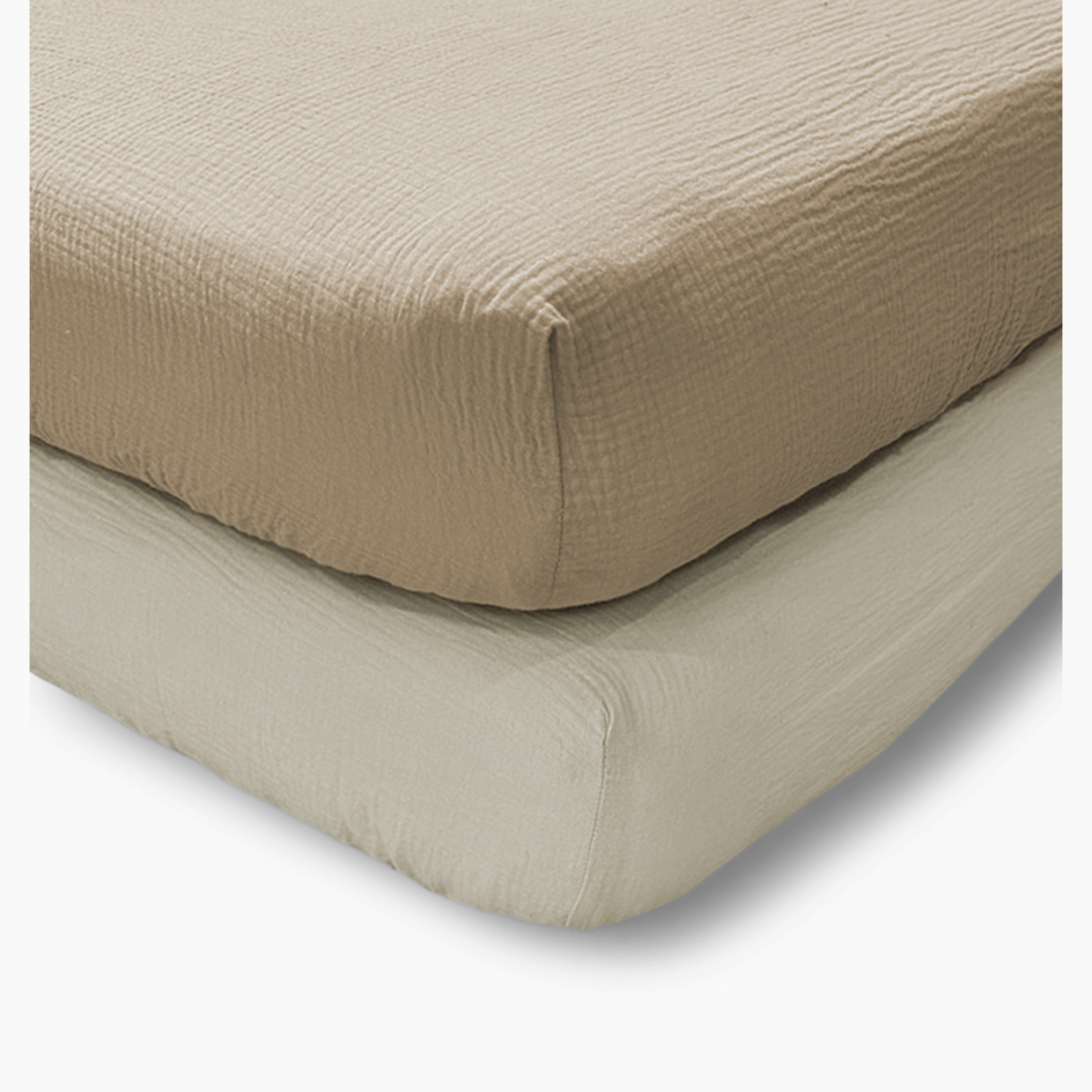 Levtex Baby Cloud Muslin Fitted Sheet Set of 2 - Cocoa/Beige.