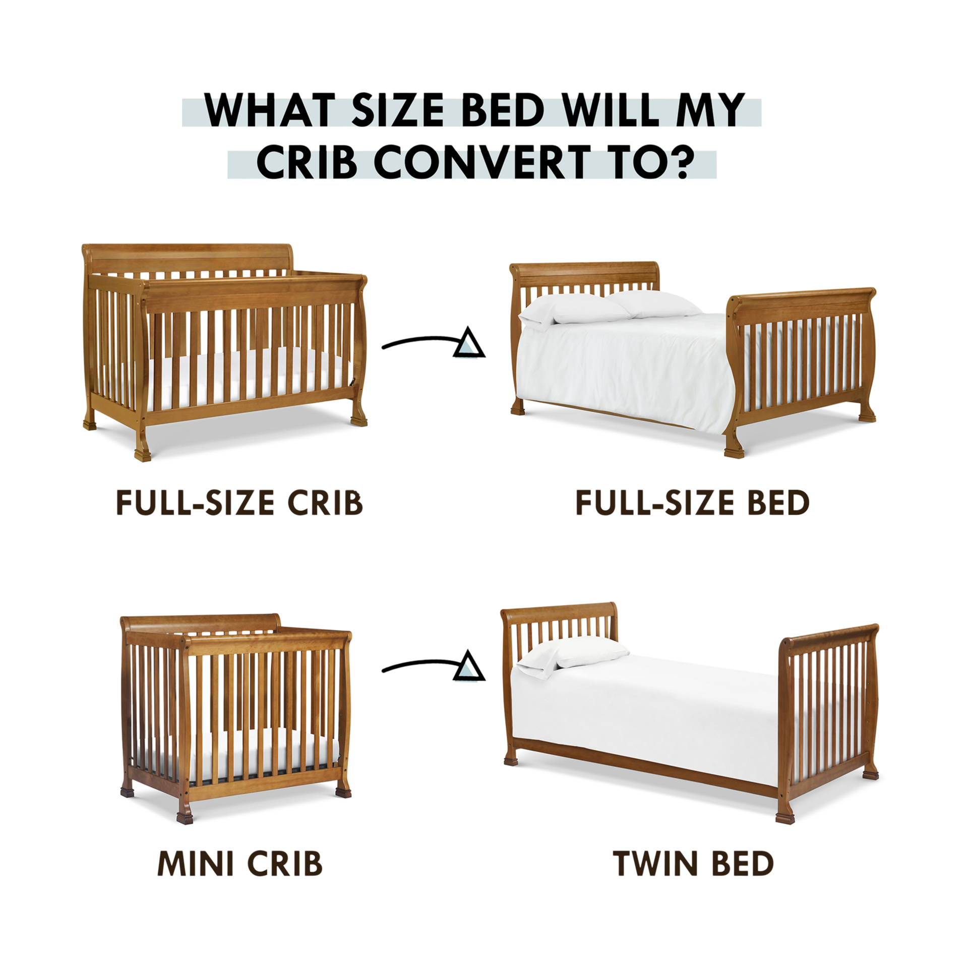 daVinci Twin/Full-Size Bed Conversion Kit (M4799) - Chestnut.