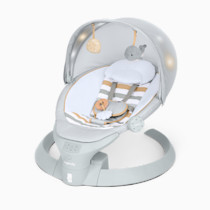 Ingenuity InLighten Baby Swing, 3-in-1 Bounce, Sway & Stationary Seat, Bluetooth Music, Light-Up Canopy, Remote Control, Vibrations, 5-Point Harness, Pebble Shore