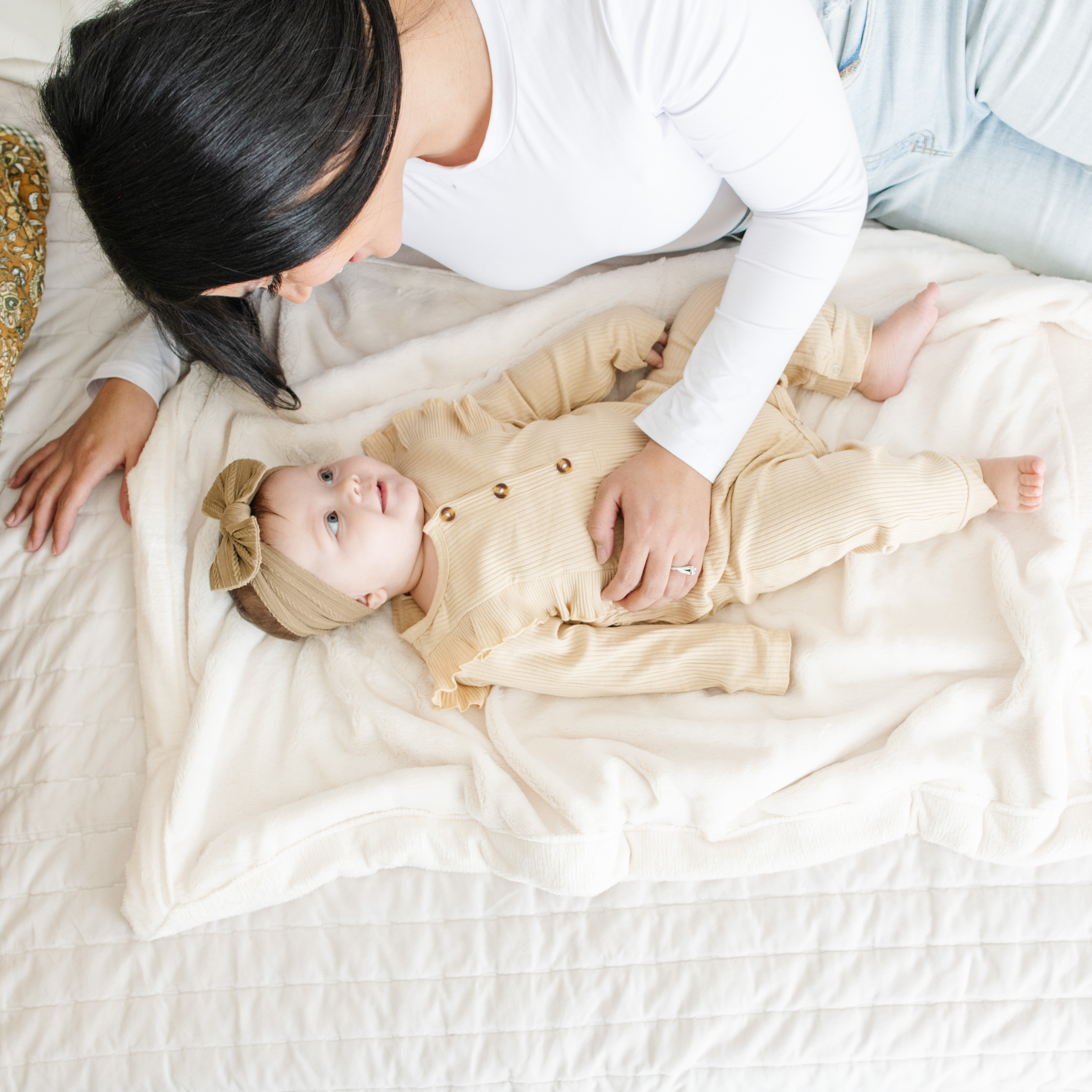 Saranoni Lush Receiving Blanket Natural Babylist Shop